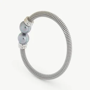 Браслет из двух серых жемчужин Tender