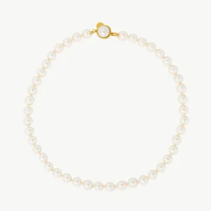 8 мм золотое жемчужное ожерелье Лира