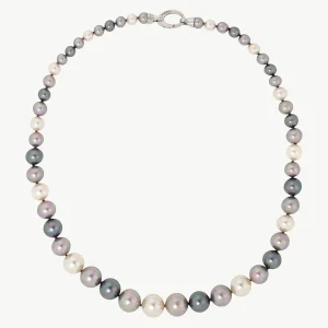 Жемчужное ожерелье 6-12 мм разноцветная лира