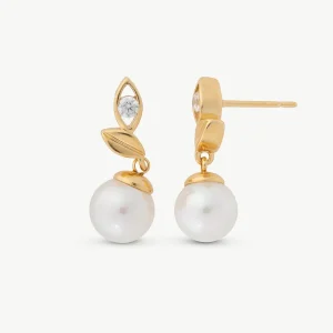 Серьги «Золотые листья» Селена