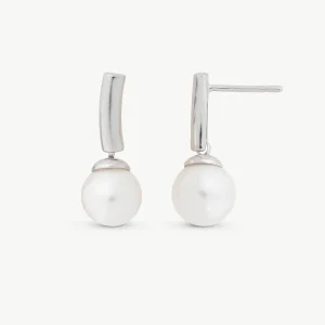 Белые серьги Espiga