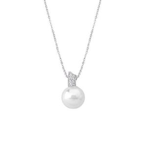 Цепочка и жемчужный кулон с цирконами Изысканная