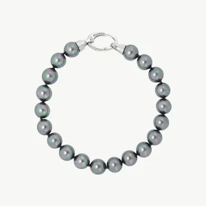 Браслет из серого жемчуга 8 мм Лира