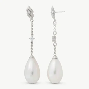 Белые серьги Изысканные