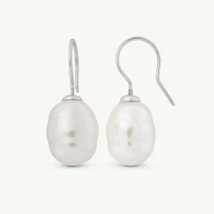 Серьги с жемчугом 12 мм, серебро Agora