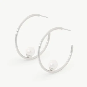 Серьги-кольца с жемчугом Alba