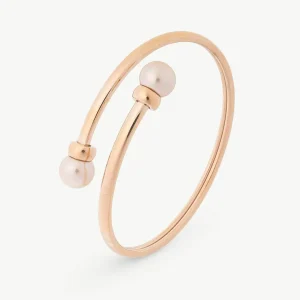 Браслет из двух жемчужин 9 мм, лососевая Галатея