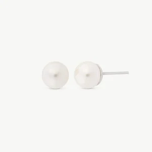 Серьги с жемчугом 6 мм Лира