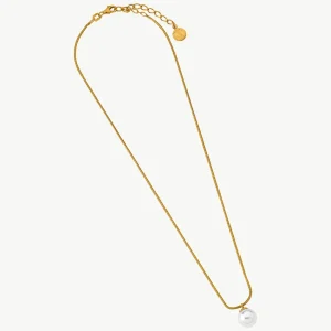 Позолоченное жемчужное ожерелье 10 мм Nuada