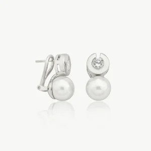 Изысканные серьги с жемчугом и цирконием_