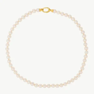 7мм золотое жемчужное ожерелье Лира