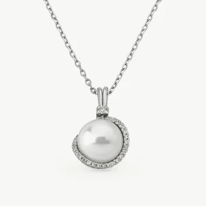 Ожерелье из жемчуга и циркона Изысканное