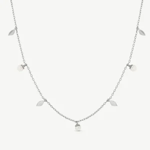 Жемчужное ожерелье с листьями, регулируемое, 4 мм, Romea