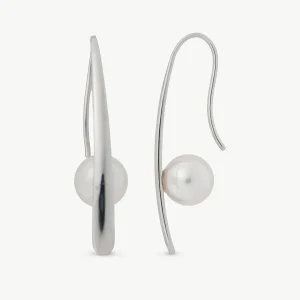 Длинные жемчужные серьги White Planet