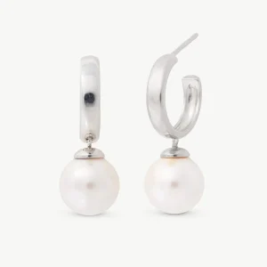 Серьги-кольца с жемчугом 10 мм Chara