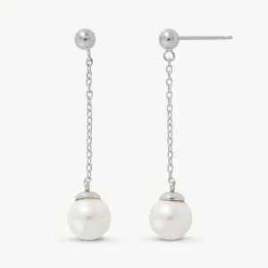 Длинные жемчужные серьги 8 мм Ilusión