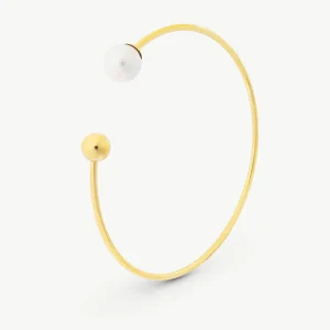 Браслет из жемчуга 8 мм - 52 мм, золотая аура