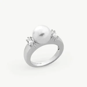 Кольцо с жемчугом и цирконием Лилит
