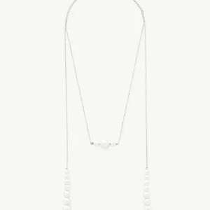 Серебряное ожерелье длиной 110 см с жемчугом Petit