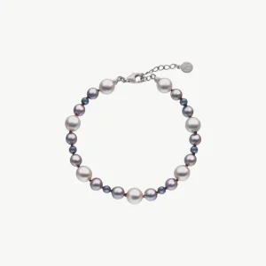 Браслет из жемчуга, регулируемый, 4-8 мм, разноцветный, деграде