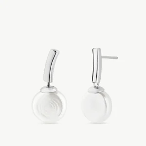 Жемчужные серьги 10 мм плоские Espiga